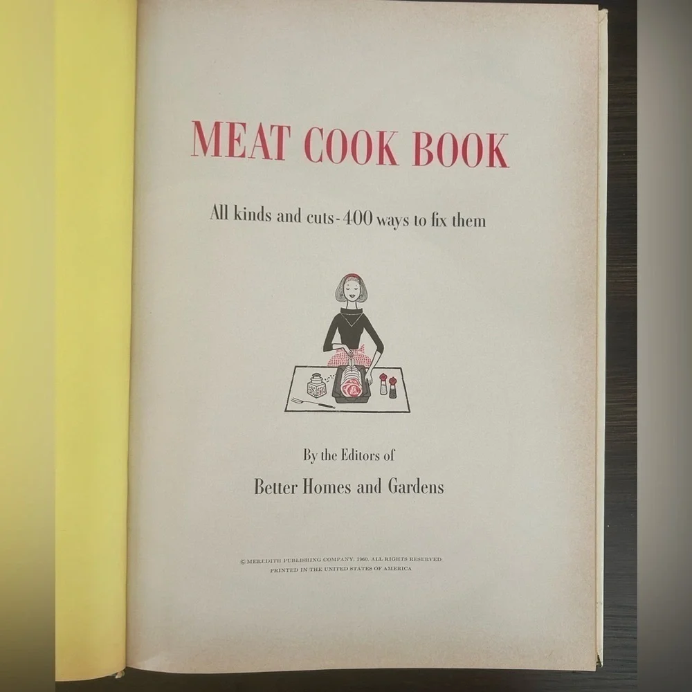 Vintage 1960 Better Homes and Gardens Meat Cook Book